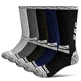 Closemate 5 Paar Herren Outdoor Wandersocken Sportsocken Arbeitssocken Atmungsaktiv Warm Hochleistung Trekkingsocken (1dunkelblau1schwarz1dunkelgrau1grün1hellgrau, 44-48)