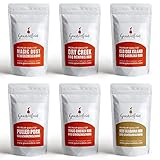 GAUMENFEIN® BBQ Grill Spar-Set bestehend aus 6 Barbecue-Rub Gewürzmischungen à 250g - 100% natürliche Premium Qualität - 1500g