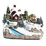 Weihnachtsschneehaus-Dorfdekoration mit Musik-LED-Licht W