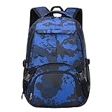 Schulrucksack-Set für Kinder, Schulranzen, Schulranzen, Schulranzen, Büchertaschen-Set mit Luch Bag und Federmäppchen, Von Camo Blue, Einheitsgröß