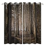 FGYSFT Blickdichter Vorhang, Dschungel Pflanzen Landschaft 140X215CM X 2 Vorhang Mit Ösen, Verdunkelungsvorhang, 3D Muster, Gardinen, Kinderzimmer, Schlafzimmer, Thermovorhang, Weihnachtsdekoration, G