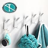 Handtuchhalter ohne bohren Weiß 5 Stück,Handtuchhaken Wandhaken Kleiderhaken Wand aus Edelstahl, Rostfrei, Haken für Bad Toilette Handtuchhalter Küche Büro Kleiderhak