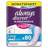 Always Discreet Inkontinenzeinlagen Long, 80 Binden (4 x 20 Stück) Monatspaket, diskreter Schutz & hohe Saugstärke, geruchsneutralisierend (Verpackung kann variieren)