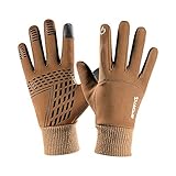 BUZHI Winterhandschuhe Warme Touchscreen Handschuhe Leicht rutschfest Fahrradhandschuhe Elastisch Winterhandschuhe Liner-Handschuhe zum Camping Wandern Bergsteigen R