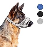 Supet Maulkorb für Hunde Verstellbarer Maulkörbe mit reflektierenden atmungsaktiven Maulkorb aus weichem Nylon Verhindert Das Beißen Bellen Trainingsmaulkorb für kleine mittlere und große H