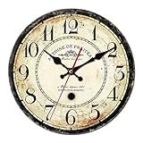 W-xiao uhr Vintage Wanduhr/Digitale Wanduhr, minimalistischer Art-Deco-Stil für zu Hause, geeignet für Wohnzimmer, Schlafzimmer, Büro (braun)