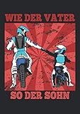 Notizbuch A5 dotted, gepunktet mit Softcover Design: Motocross Vater Sohn Geschenk Spruch Enduro Dirtbike: 120 dotted (Punktgitter) DIN A5 S