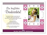 Kommunion Danksagungen - eigener Text wird eingedruckt, für Mädchen (mit oder ohne Foto) - Menge 40, Größe 17 x 12