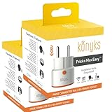 Konyks Priska Max Easy FR Smart Steckdose WiFi+BT 16A mit Verbrauchszähler, kompatibel mit Alexa und Google Home, einfache Automatisierung, 2 Stück