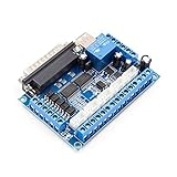 Hergswre 5-Achsen-CNC-Breakout-Board 5-Achsen-CNC-Breakout-Board Schrittmotortreiber Mach3 Parallelport Steuermodul Controller mit optischem Koppler USB-Kabel - B