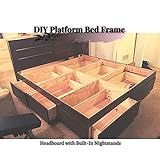 DIY Platform Bed Frame : Headboard with Built-In Nightstands (English Edition)
