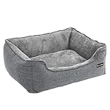 FEANDREA XXL Hundebett, Hundesofa, Bezug abnehmbar und maschinenwaschbar, kuscheliger Hundekorb, grau PGW12GG