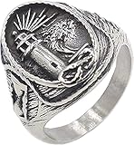 WWWXD Edelstahl Wikinger Leuchtturm Herren Titan Steel Ring (Size : 9)
