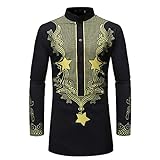 Loeay Herren Pullover Frühling und Herbst im europäischen und amerikanischen Stil Mode Persönlichkeit Druck Langer Herren Pullover M