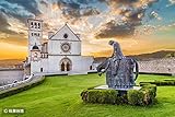 nobrand Puzzles Für Erwachsene DIY Puzzel Basilika des HL. Franziskus Von Assisi Bei Sonnenuntergang Umbrien Italien 1000 Puzzleteile Für Kinder & F