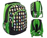 ASTRA Dreifächiger Schulrucksack MOTIV - Minecraft Figuren Rucksack Schultasche | licht Rucksack | rucksack jungen schule rucksack kinder R