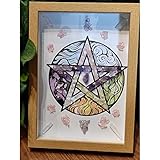 JHYFT Chakren Meditation dekor mit Rahmen kristall Quarz Meditation gerahmt Bilder Meditation Decor spa Room dekor- spirituelle Geschenke - heilungsgeschenk for familienfreund (Color : D)