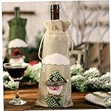 Niedliche Sackleinen Santa Weinflasche Set Cartoon Schnee Kordelzug Sackleinen Flasche Set Wein Flasche Deckel Festival Party Tischdekoration Haus Dek