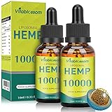 Hanfsamenöl mit Omega 3-6-9 Fettsäuren，Die Tropfen enthalten hochwertige Omega-Fettsäuren und die Vitamine E und C (Zwei Flaschen)