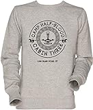 Vendax Percy Jackson - Camp Half-Blood - Cabin Three - Poseidon Unisex Herren Damen Jumper Sweatshirt Grau Men's Women's Jumper Grey