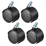 YUXIwang Trolley. 1,45 Zoll Swivel Rollen Nylon Twin Wheel M8 x 15mm Gewindestamm Swivel Caster schwarz 4 Stück
