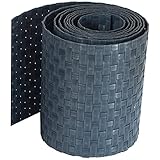 workingHOUSE Polyrattan-Sichtschutzstreifen, Sichtschutz für Doppelstabmatten Zaun, 19 x 255 cm (Anthrazit)