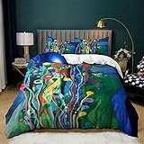 CCBAO 3D-Ölgemälde Bettbezug, Weiches Mikrofaser-Bettwäsche-Set, Bettwäsche-Set Und 2 Kissenbezüge, Schlafzimmer Doppelbett 180x220