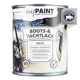 myPAINT® 1K erstklassiger Bootslack & Yachtlack (750ml, weiß) langlebiger Bootslack Holz- professioneller Kunstharzlack - Made in Germany