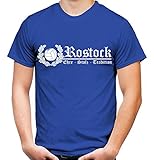 Rostock Ehre & Stolz Männer und Herren T-Shirt | Fussball Ultras Geschenk | M2 FB (XXL, Blau)