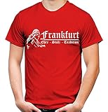 Frankfurt Ehre & Stolz Männer und Herren T-Shirt | Fussball Ultras Geschenk | M1 FB (Rot, L)