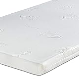 maxVitalis Viskoelastischer Matratzen-Topper, Orthopädische MemoryFoam Matratzenauflage, Viscoauflage für Matratzen & Boxspringbett, inkl. Aloe Vera Bezug (90 x 200 cm, Viskoschaum 4 cm)