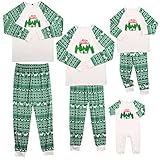 Familie Weihnachten Pyjamas Set Kuscheliger, Herren Schlafanzughose Lang für Männer Frauen Kind Baby Weihnachts Weinglas Kostüm Weihnachtspulli Hausanzug Nachthemd Jumpsuit Kuschelanzug Trainingsanzug