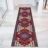 GJIF Läufer Teppich Flur rutschfest Modern Marokko, Korridor Teppich Für Küche Wohnzimmer Schlafzimmer, Rutschfester, Breite 60cm / 70cm/ 80cm / 90cm/ 100cm / 120cm(Size:100×400cm)