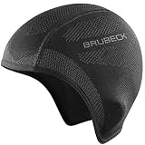 BRUBECK Funktionsmütze Herren | Fahrradmütze schwarz | Radmütze | atmungsaktive Mütze Fahrrad | Ski Unterziehmütze | Winter | Sportmütze | Skull Hat Helmet | Gr. L - XL | Black | HM10020