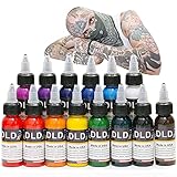 DLD Hohe Qualität 14 Stücke Professionell Tattoo Tinte 14 Farben Microblading Pigment Set 1 Unze 30 ml / Flasche Tattoo Tinten Pigment Kit für Tattoo & Body