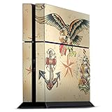 DeinDesign Skin kompatibel mit Sony Playstation 4 PS4 Folie Sticker Schwalbe Rockabilly Ank