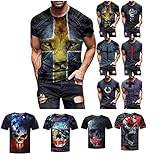 Metallica Tshirt Bunte T Shirts Herren Poloshirt Herren Blau Weisse Poloshirts Damen Berufsbekleidung Herrenhemd Kurzarm 3D T-Shirt Kinder Jungen (Red 1,XXXL)