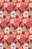 Notebook with heart and flower motives on orange background: Great lined Statement notebook with various heart motives on front and back side, 120 ... to all who love individual and cool Desig
