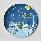 DUKAILIN Ceramic Dinner Plate Western Style Dinner Plate Christmas Cartoon Bone China Hand Painted Ceramic Breakfast Plate Kitchen Tablew