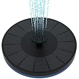 Solar Springbrunnen, Senders Solar Teichpumpe mit 3.5W Solar Panel Solarbrunnen Solar Schwimmender Fontäne Pumpe mit 7 Fontänenstile für Gartenteich Oder Springbrunnen Teich Vogel-Bad Fisch-B