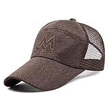 Juudoiie Hut männer sommer sonnenhut frauen outdoor sonnencreme sonnenhut baseballkappe trendy frühling und sommer mesh cap atmungsaktive kappe einstellbar (Farbe : Braun, Größe : Medium)