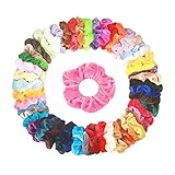 60 Stück Haargummis Samt Scrunchies Haar Gummibänder Haarbänder Elastischer Bunte Haarschmuck Haarseil für Mädchen Damen Frauen Pferdeschw