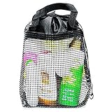 Changlesu Quick Dry Mesh Dusche Caddy, Dusche Tote, Dusche Tasche, schwarz, für Reise Bad Paket Kulturbeutel Hand tragen alle Checkered Wash Gargle Tasche Falten Portable Water Leaking