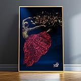 Islamische Arabische Tanz Mädchen Poster Leinwand Kunstdruck Kalligraphie Rotierender Derwisch Malerei Bild Religiöse Dekoration 30x40cmx1 Stück R