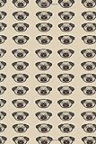 PUG NOTEBOOK: Beige notebook to write in, lined pages, printed spine, wallpaper print, great gift for dog lovers, for men women boys girls who love pug