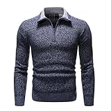 Viertelreißverschluss Stehkragen Herren Pullover Bequem Und Warm Im Herbst Und Winter Lässig Lose Verdicken Strickpullover XXL