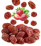 500g Getrocknete Erdbeeren kandiert – Ganze Erdbeeren Getrocknete Früchte – Vegane Lebensmittel – Erdbeeren zum Genießen für zu Hause, Unterwegs & für ihr Mü