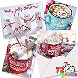 JOYIN 72 Weihnachtskarten mit Umschlägen für die Winterweihnachtszeit Frohe Weihnachtskarten, Wintertier-Kollektion, Wintergeschenkkarten, die schönsten Weihnachtsgrüße - Frohe W