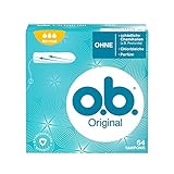 o.b. Original Normal Tampons mit geschwungenen Rillen/Für zuverlässigen Schutz, 64er Pack