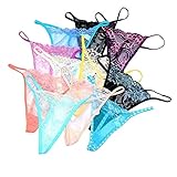 12 Stück Frauen Sexy Spitze Unterwäsche Niedrige Taille Mode Thongs Unterhose Mädchen Briefs T-förmige Hose (zufällige Farbe)